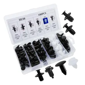 100PCS Car Bumper Clips, Plastic Car Push Pin Rivet Set, 6 Sizes Auto Body Trim Screw Fasteners Push Retainer Clip Kit, Auto Fenders Clips Replacement Parts for Most Cars
