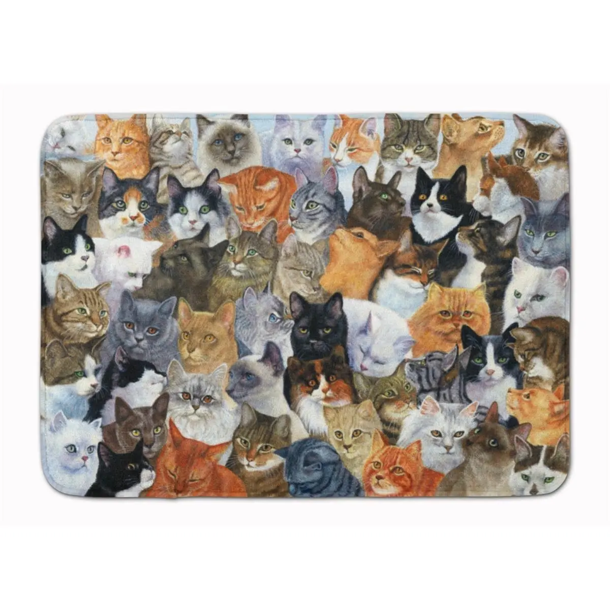 212 MAIN Carolines Treasures Cats Galore Memory Foam Mat - Full Cushion, Plush Top, Machine Washable, for Bath/Kitchen Use