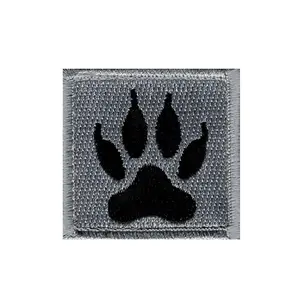 Wolf Tracker Paw Embroidered Hook Fastener Patch (WTP3)