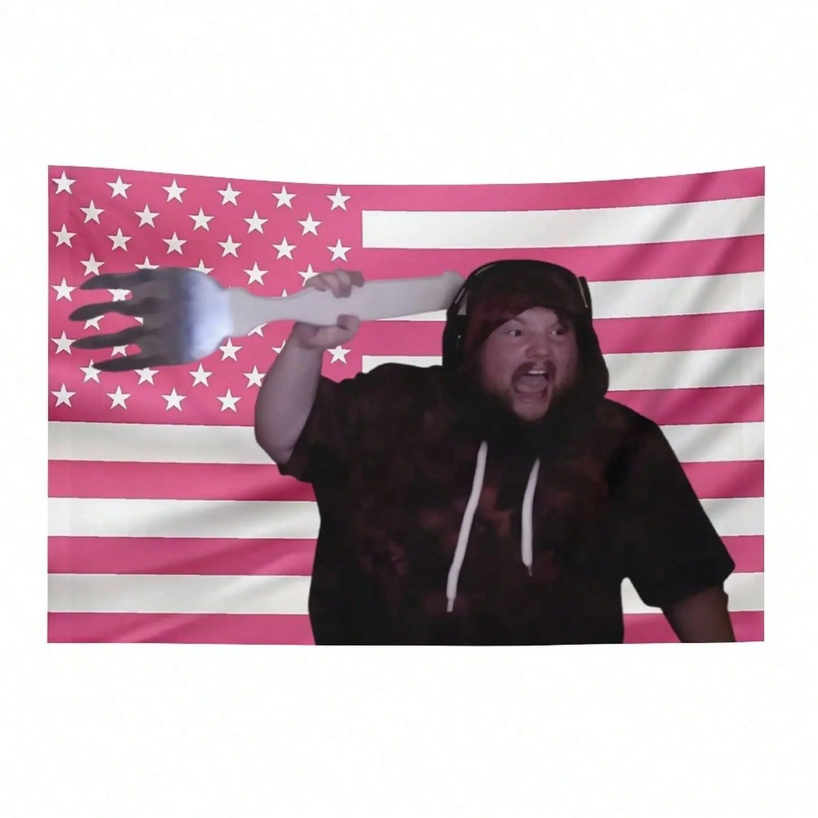 Single individual package, multiple sizes optional, no power needed. Caseoh Pink US Flag Tapestry Banner, decorative lawn flag for bedroom, yard, garden, outdoor space & all seasonal decor.