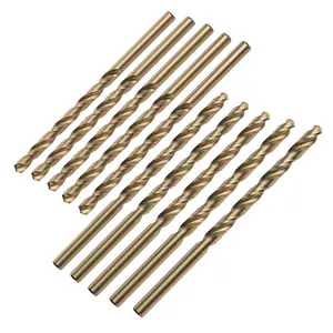 LU&MN M35 Cobalt HSS Jobber Length Twist Drill Bit with Straight Shank, Heavy Duty, Drilling for Cast Iron, Heat-Treated Steel, Stainless Steel and Other Hard Materials, 10 pcs, 3/16"