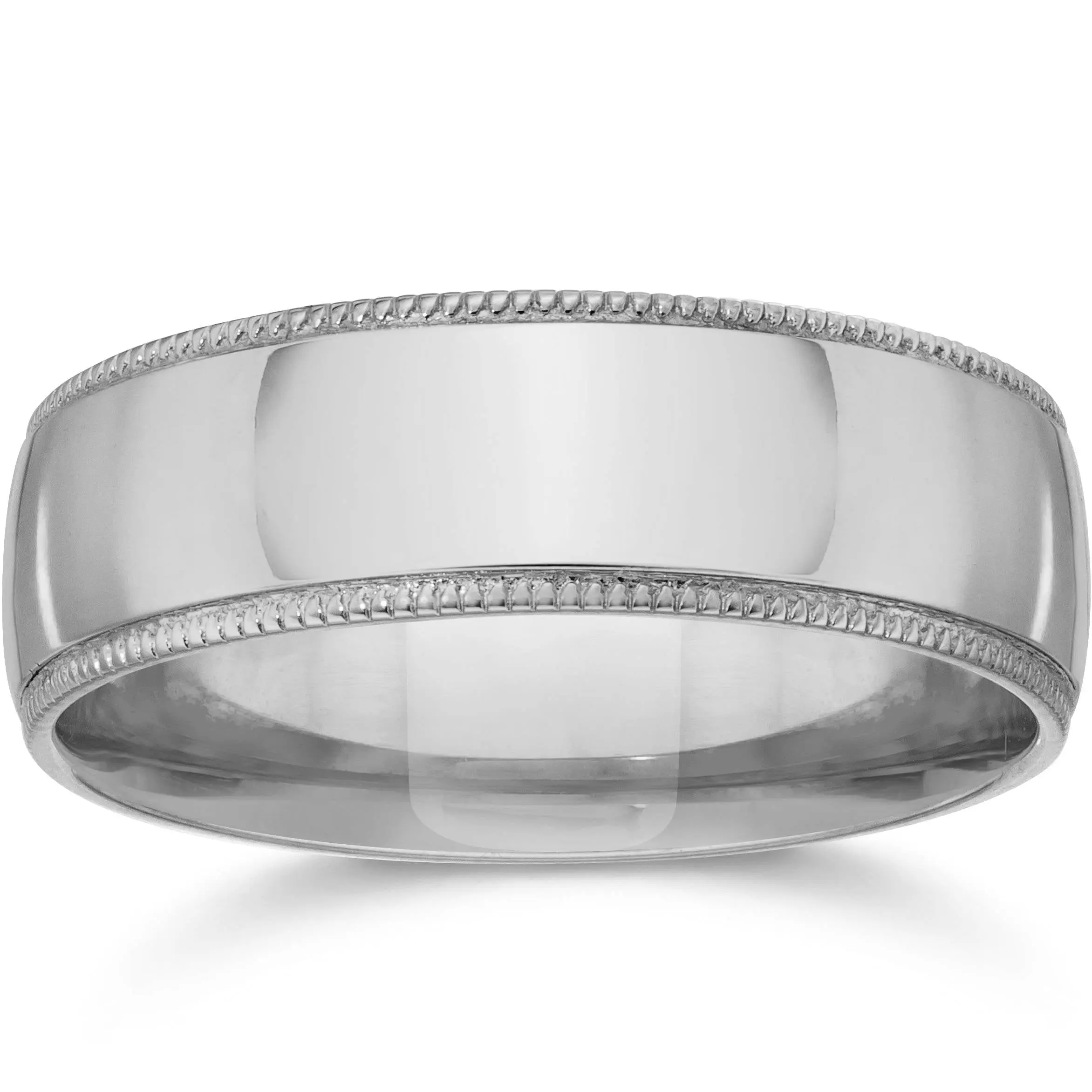 6mm Wide Milgrain Edge Wedding Band 950 Platinum 6mm Wide Milgrain Edge Wedding Band 950 Platinum