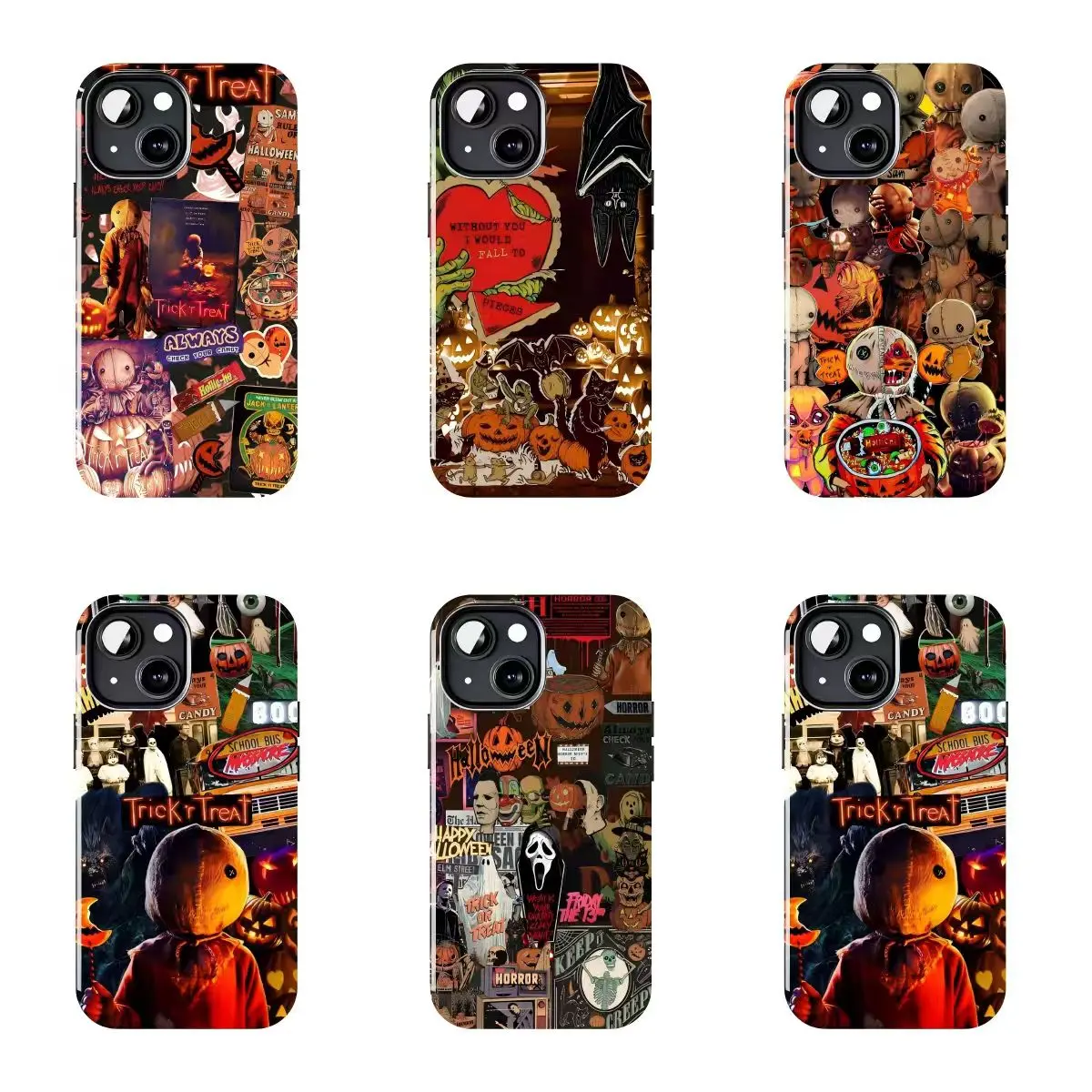 Trick 'r Treat Sam Collage Phone Case Suitable for iPhone 17-11 Pro Max/Plus and  Samsung Galaxy S23-25