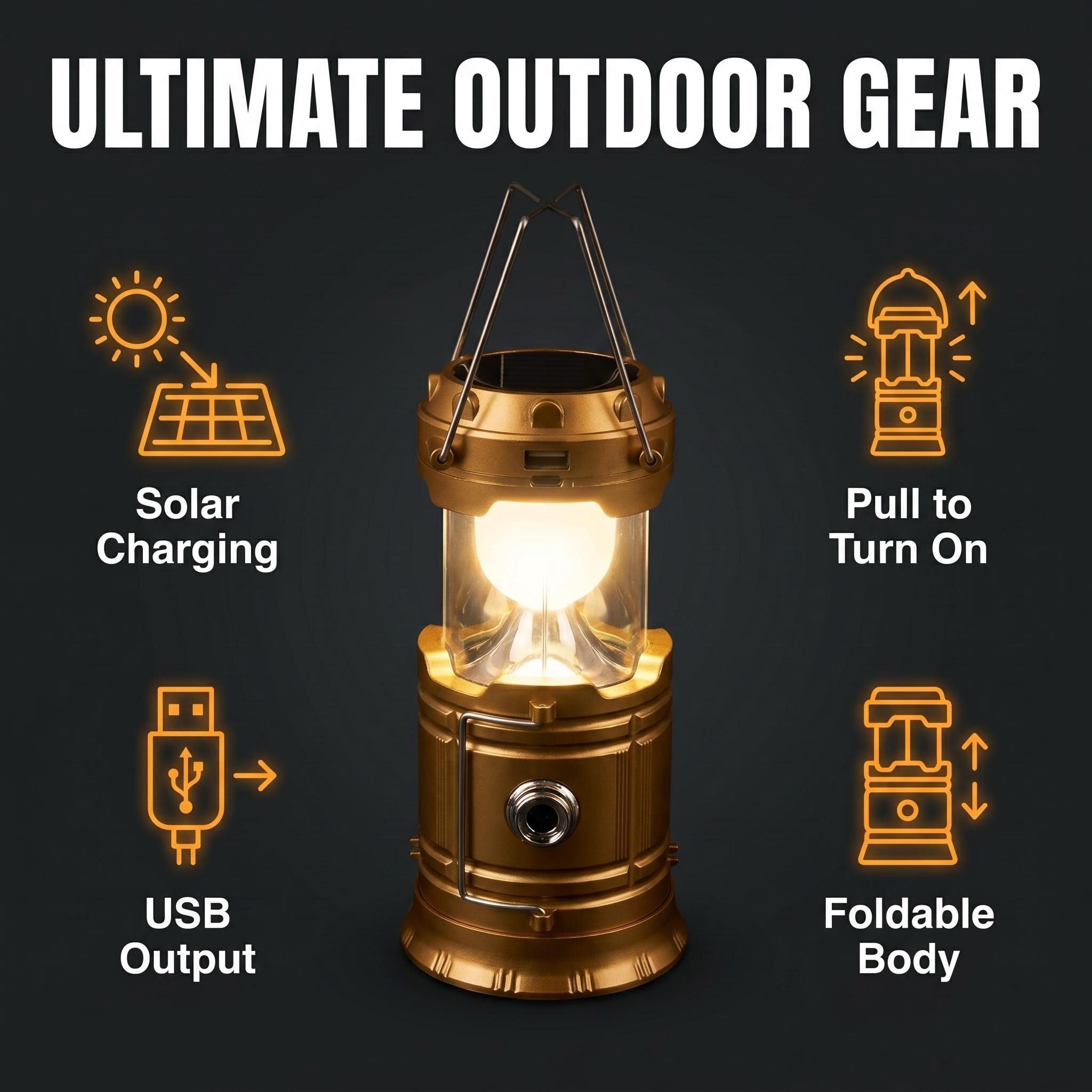 4-Piece Collapsible Portable LED Rechargeable Lanterns - Lightweight Waterproof Mini Solar Recharge Wireless Flashlight, Solar & USB Charging for Indoor/Outdoor Emergency Use, Mini Solar Lanterns sohochic
