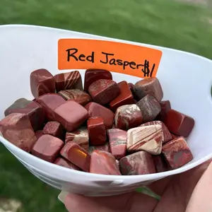 Red Jasper Tumbles- Natural Red Jasper for Jewelry Making and Decorative Purposes