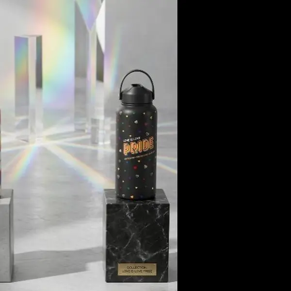 Pride Rainbow Insulated Water Bottle with Handle – Stainless Steel LGBTQ+ Tumbler