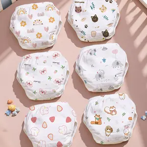 6pcs Durable Training Diapers Newborn, Breathable Comfortable High Elasticity, Reusable Washable, Multiple Colors Available, High Value