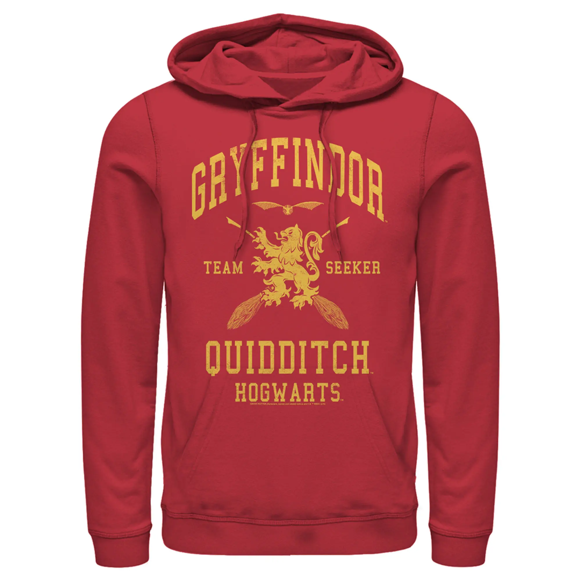 Men's Harry Potter Gryffindor Quidditch Gold Team Seeker Pull Over Hoodie