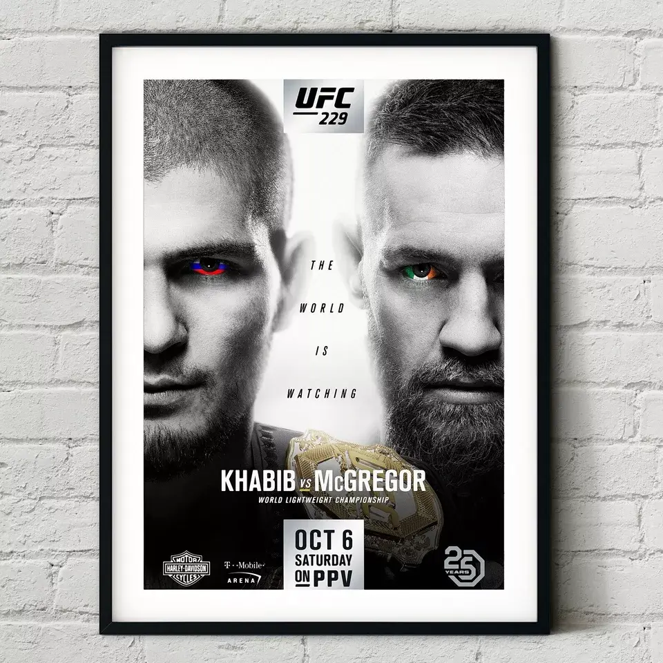 UFC 229 Khabib Nurmagomedov vs Conor McGregor Fight Poster Wall Art Print Boxing