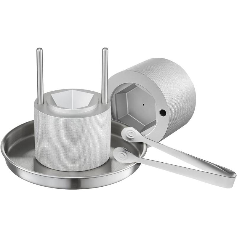 VEVOR Ice Diamond Press, 2.4" Ball Maker, Aviation Aluminum Kit With Tong and Drip Tray for Whiskey, Cocktail, Bourbon, Scot on Party & Holiday