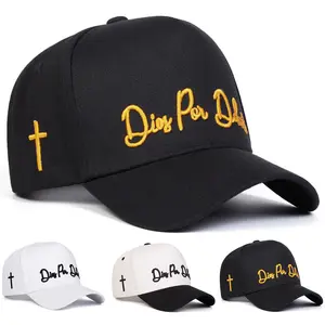 Unisex Letter Side Cross Embroidered Baseball Cap Outdoor Adjustable Sunscreen Leisure Hat Spring Autumn Travel Tourism Beach Vacation