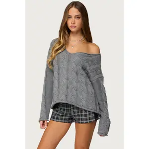 Inga Oversized Cable Knit Sweater