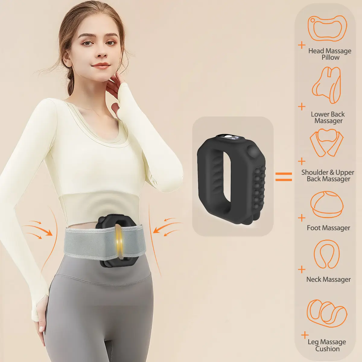 AddWin Fascia Ring Vibrating Belt R10 Cordless Rechargeable Portable  Massager for Whole Body, Turbo-Vibe Technology,