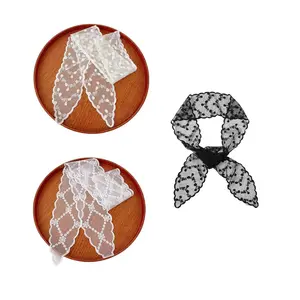 3 count Lace Headband  Hair Scarf, Handbag Handle Wrap Ribbon Scarf Neckerchief