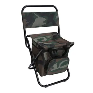Outdoor multifunctional leisure camping foldable chair with backrest and storage bag for fishing