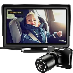 Car Mirror, 4.3'' HD Car Monitor Display With Night Vision Feature,  Rear Facing with Wide Clear View