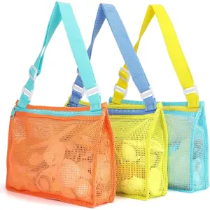 Beach  Mesh Beach Bag  Shell Collecting Bag Beach Sand  Totes for Holding Shells Beach Toys Sand Toys Swimming Accessories for Boys and Girls(Only Bags,A Set of 3)