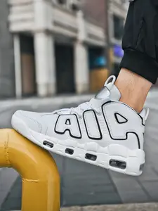 Men's High-Top Fashion Sneakers, Comfortable Breathable Running Shoes, Striped PU Leather, Medium Width, All Seasons