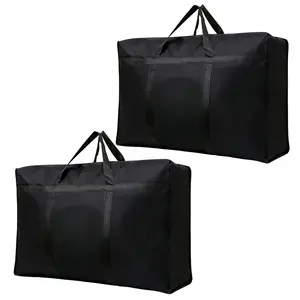 1/2Pcs Extra Large Storage Bags, Big Moving Bags with Strong Zippers & Carrying Handles, Travel Organizer Bag Packing Bags with Versatile Use for Moving, Storage, Travel and Camping, Storage Totes For Space Saving