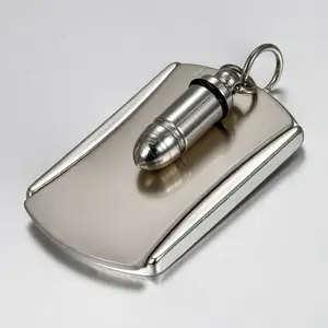 OIDEA Men's Alloy and Silicone Engravable Openable Photo Locket Dog Tag Pendant Necklace, 28-Inch Chain