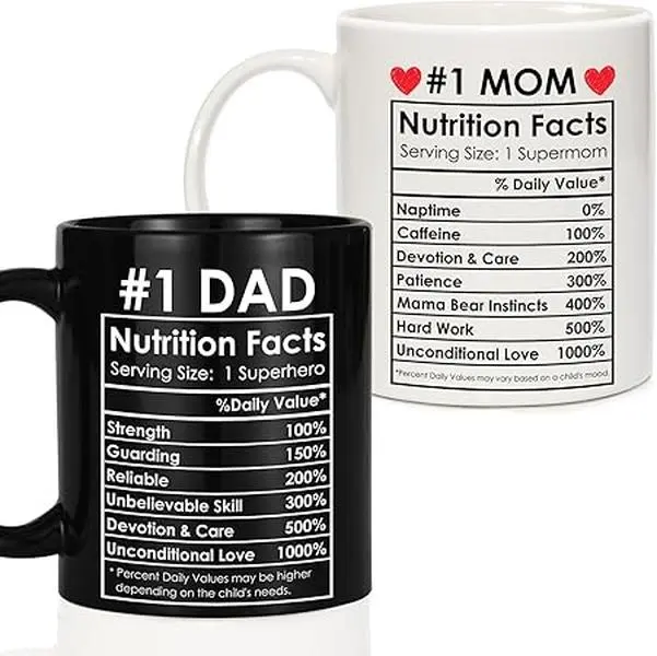 Best Mom and Dad Coffee Mugs Gifts - Mothers Day Mug Gifts for Parents, Anniversary Parents Gift, Fathers Day, Mothers Day or Valentines Day - Couple Gift Set for Mom and Dad