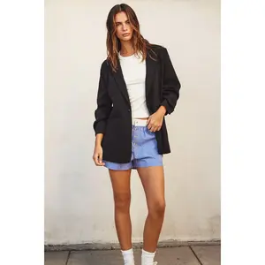 Ruched Long Sleeve Blazer