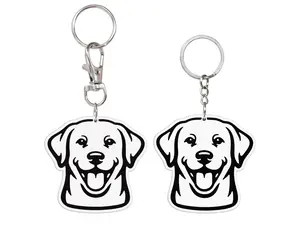 Labrador Retriever Keychain Set of 2 Dog Breed Keychain Split Ring Lobster Clasp Gift