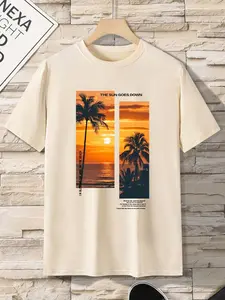 [TEA-SHOP] Soft Crew Neck Cotton T-Shirt for Men Gift for Him - Breathable, Slight Stretch, Regular Fit, Trendy American Fashion,Full sizes Full colors, Stylish Streetwear.
