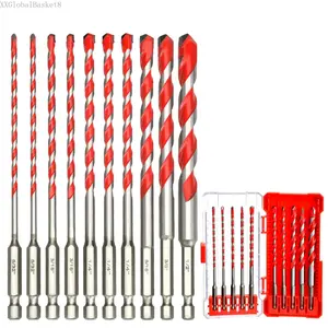 10 Concrete Drill Bit Set, Hex Shank, Masonry Drill Bit Set, 5/32"- 1/2"XXGlobalBasket8