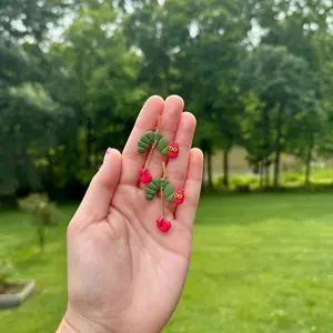 Handmade Hungry School Caterpillar Clay Earrings