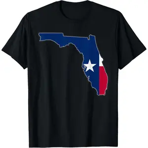 FLORIDA STATE MAP TEXAS TX Flag Roots Men Women Gift T-Shirt Pure Cotton Graphic Tees Menswear Top: Gifts for Men & Women