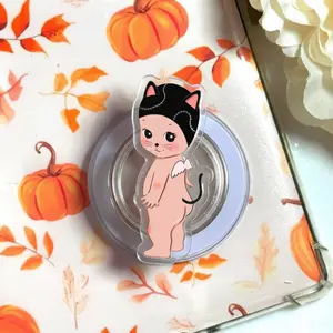 Cute Angel Cat Phone Grip - Kawaii Acrylic Grip Stand - Aesthetic Phone & Kindle Holder Accessory