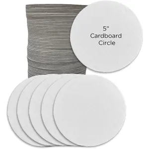 White Cardboard Circles for Arts and Crafts Not Food Grade 5 Inch Round 1.5mm Thick 50 Pack for Coasters Name Tags Place Cards Ornaments Drawing Decorating