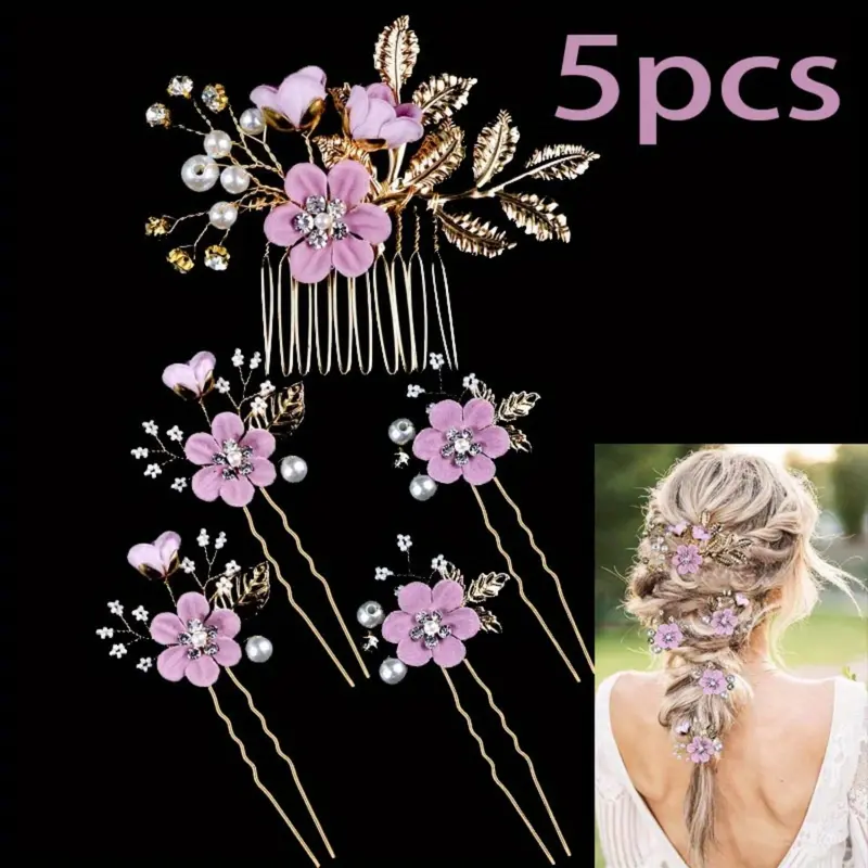 Barrette Cheveux Florale Cristal Noir Et Argent - New York Fashion Accessories