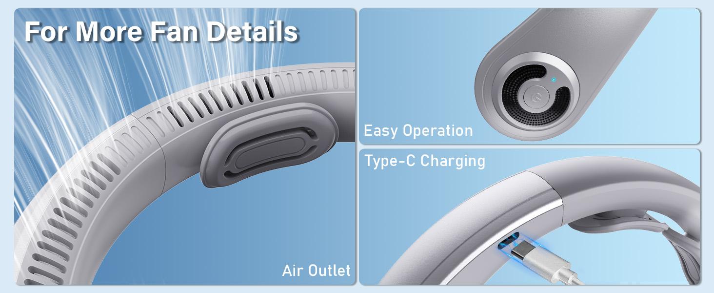 BEYYON Ergonomic Bladeless Neck Fan with Neck Support, 5-Speed Rechargeable, 15H Long Lasting, Ultra Quiet Rechargeable Cooling Fan for Travel, Outdoor, Hot Flashes, Golf, Office BEYYON Ergonomic Bladeless Neck Fan with Neck Support, 5-Speed Rechargeable, 15H Long Lasting, Ultra Quiet Rechargeable Cooling Fan for Travel, Outdoor, Hot Flashes, Golf, Office