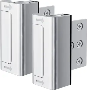 2PCS Security Door Locks – Childproof Reinforcement Locks with 800lbs Force Resistance, Durable Silver Finish for Home Safety