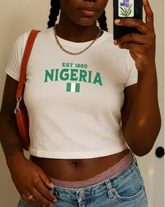 Nigeria Baby Tee, Nigeria Y2K T-Shirt, Nigeria Crop Tee, Vintage 2000s 90's Baby Tee, Nigeria Shirt, Africa Baby Tee, Nigeria Flag Baby Tee