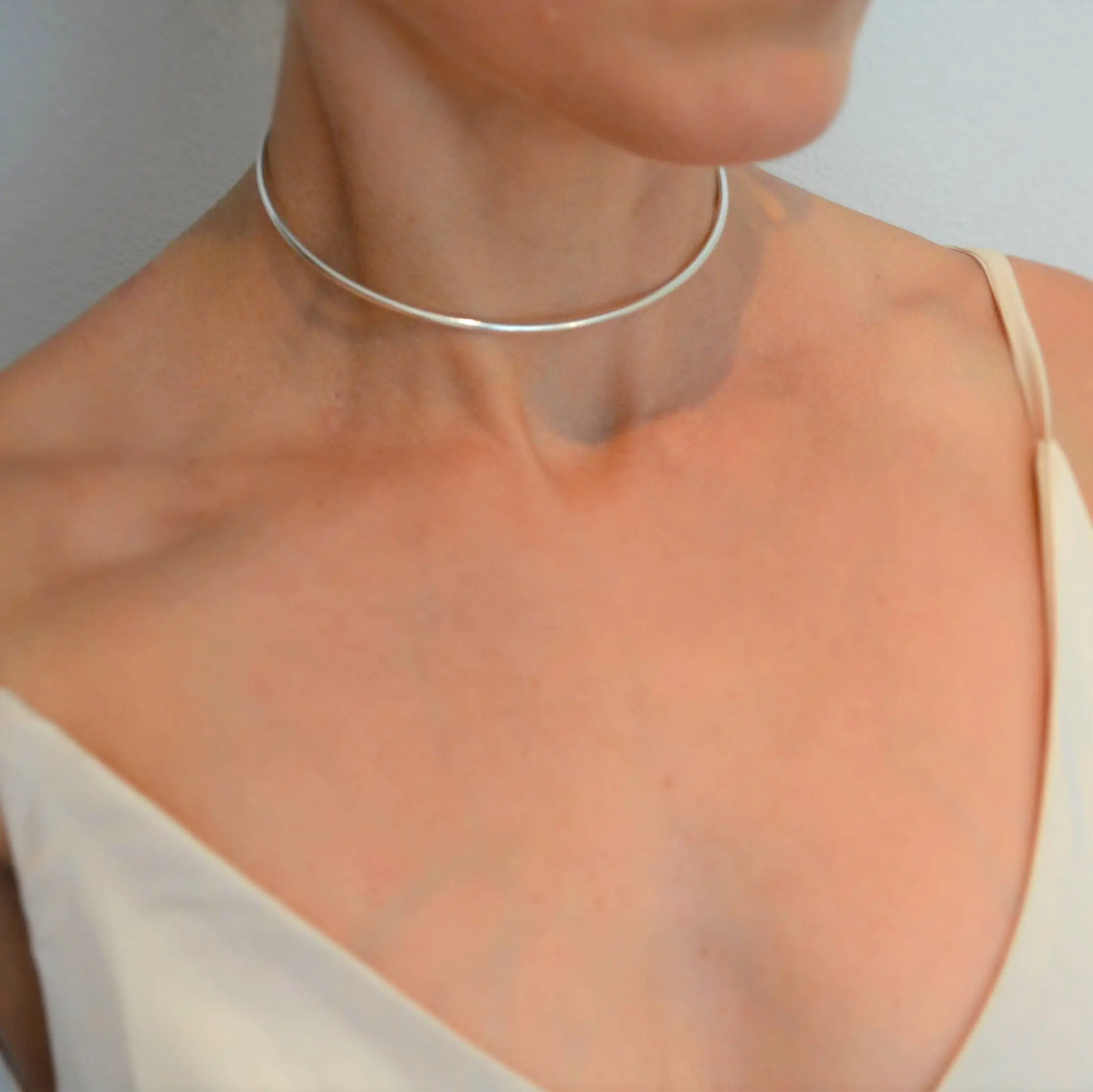 Sterling Silver Eternity Neck Cuff Necklace