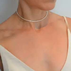 Sterling Silver Eternity Neck Cuff Necklace
