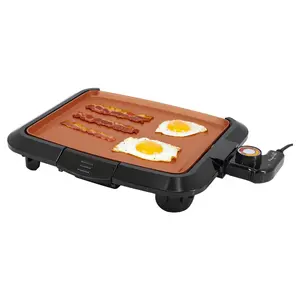 MegaChef 10.63" Electric Grill with Copper Coating
