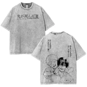 The Summer Hikaru Died Vintage Anime T-Shirt, Washed Heavyweight Cotton, Graphic Tee, Dark Anime T-Shirt Menswear Top anime fan clothes Streetwear Crewneck