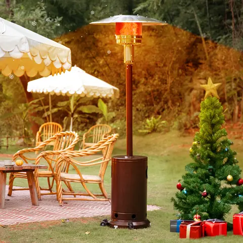 Sweetcrispy 48,000 BTU Propane Patio Heating Unit with Tabletop, Stainless Steel Burner, Safety Protection System, 15 Stove Head Screws 4, 6 M6 Flange Nuts, 3 Ground Nails, 9 Nuts for Home & Commercial Use