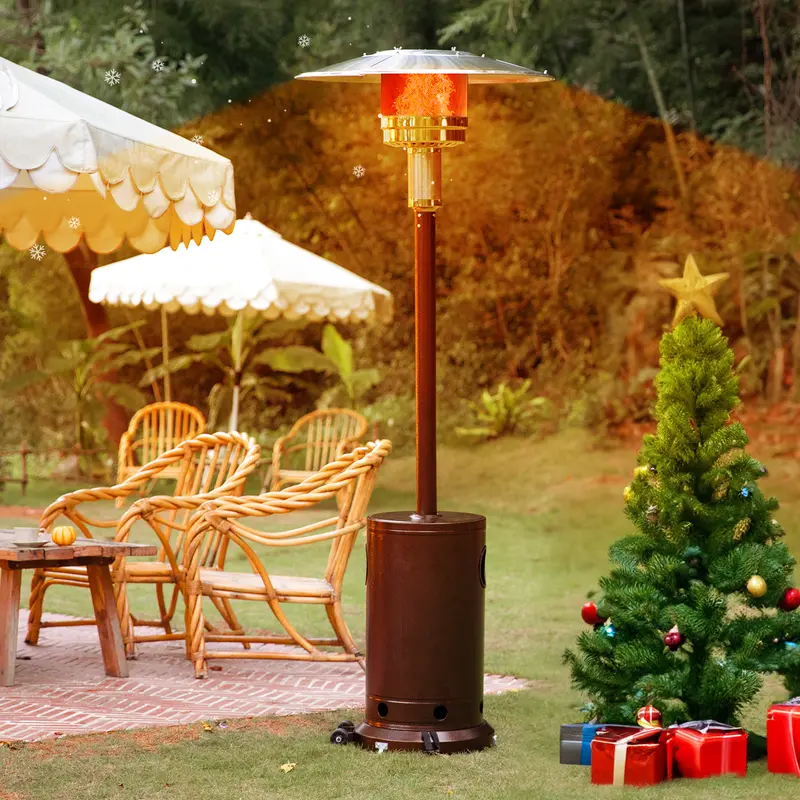 Sweetcrispy 48,000 BTU Propane Patio Heating Unit with Tabletop, Stainless Steel Burner, Safety Protection System, 15 Stove Head Screws 4, 6 M6 Flange Nuts, 3 Ground Nails, 9 Nuts for Home & Commercial Use