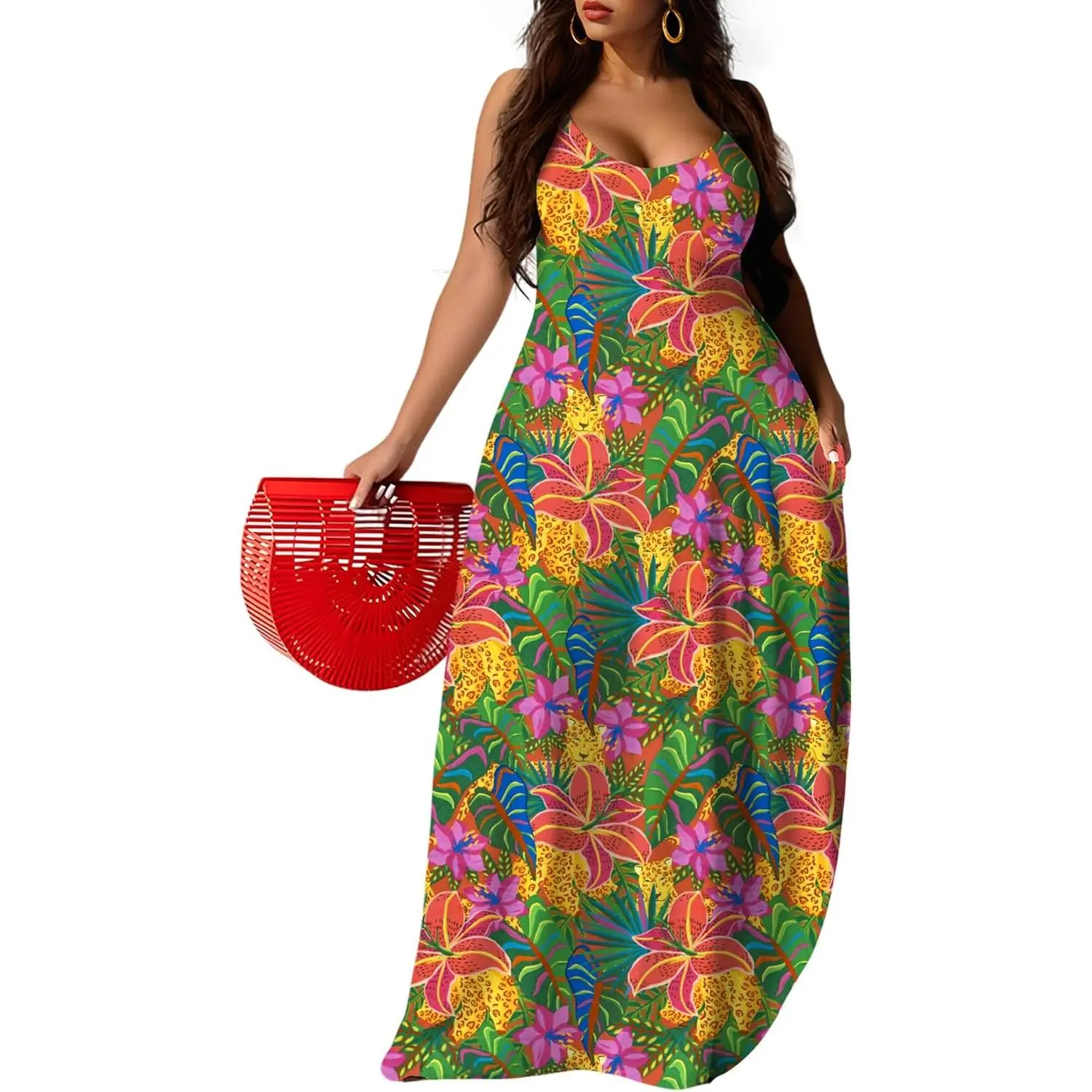 Plus Size Hawaiian Maxi Dress Tropical Boho Luau Summer Beach Outfit - TikTok Shop Plus Size Hawaiian Maxi Dress Tropical Boho Luau Summer Beach Outfit - TikTok Shop