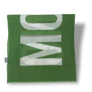MOSCHINO Logo Scarf 45x150 cm Lightweight Green Statement Style Iconic Oversized Logo Soft Woven Fabric Easy-to-Style Rectangular Shape