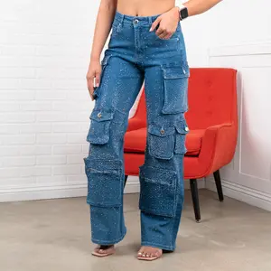 Juliana High-Waisted Cargo Straight Leg Jeans