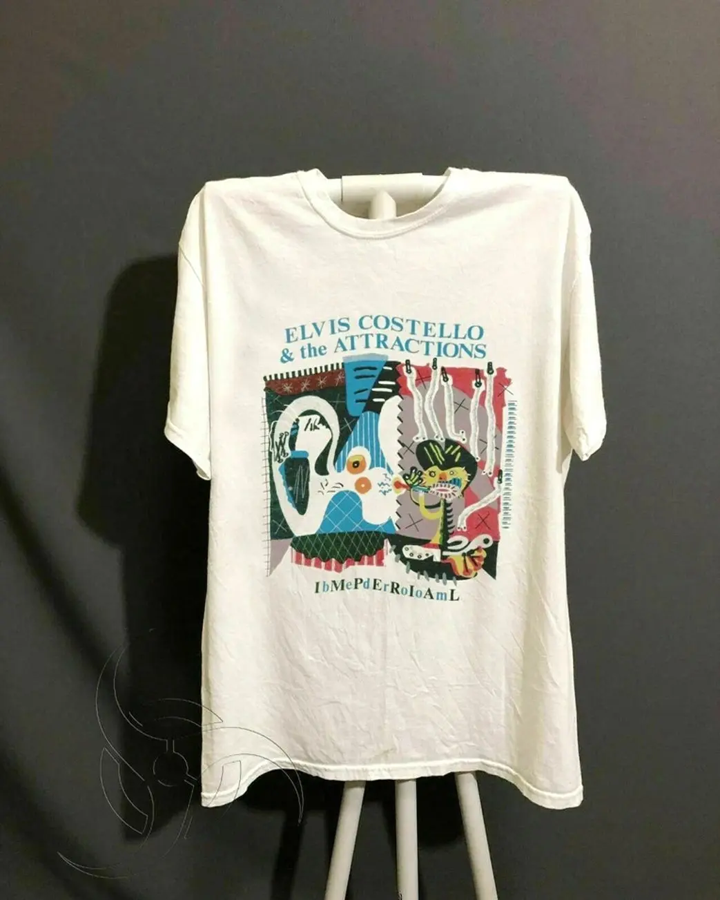 Vintage ELVIS COSTELLO Tour Concert 1982 Cotton White Men M-3XL T-shirt EE094 N
