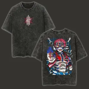 Unisex Akaza Demon Slayer Shirt,  Upper Rank Three Shirt, Hakuji Kimetsu No Yaiba Sweatshirt, Anime Hoodie