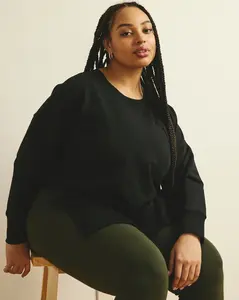Fiona Side Slit Sweatshirt - Black