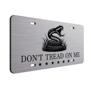 Don't Tread On Me Snake Aluminum License Plate | Patriotic Gadsden Flag Car Tag | 6x12 Universal Aluminum Composite Novelty Tag for Truck, Car or Garage | Made in USA